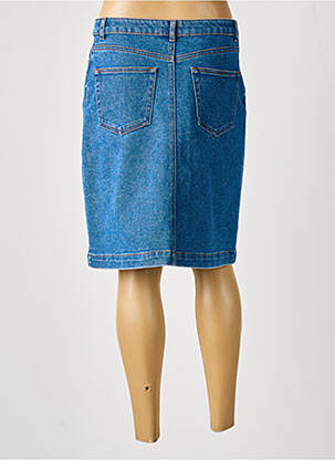 Jupe mi-longue taille haute bleu GEVANA femme