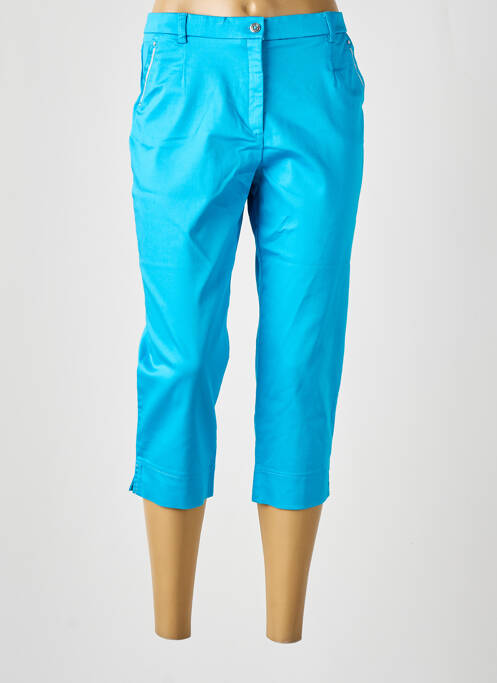 Pantacourt taille haute taille haute bleu fonce CHRISTINE LAURE femme