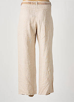 Pantalon large fermeture zippée sous rabat boutonné taille normale beige DIPLODOCUS femme