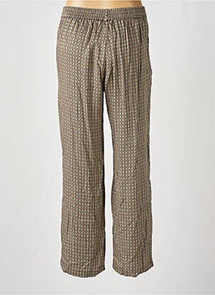 Pantalon large tissage popeline taille haute marron DIPLODOCUS femme