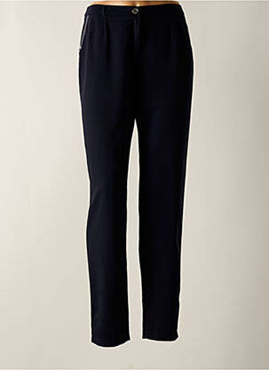Pantalon droit tissage crêpe taille normale noir CHRISTINE LAURE femme
