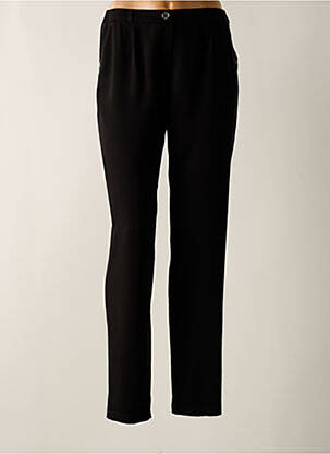 Pantalon droit fermeture zippée sous rabat boutonné noir CHRISTINE LAURE femme