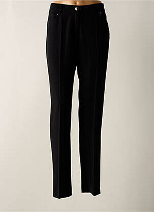 Pantalon droit fermeture zippée sous rabat boutonné noir CHRISTINE LAURE femme