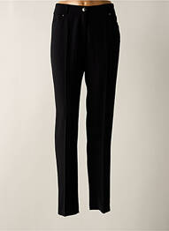 Pantalon droit fermeture zippée sous rabat boutonné noir CHRISTINE LAURE femme