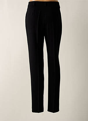 Pantalon droit fermeture zippée sous rabat boutonné noir CHRISTINE LAURE femme
