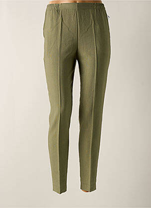 Pantalon slim taille élastique vert GEVANA femme