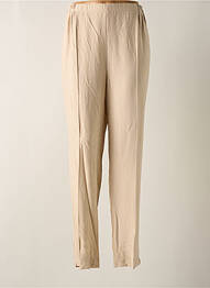 Pantalon slim taille élastique beige GEVANA femme