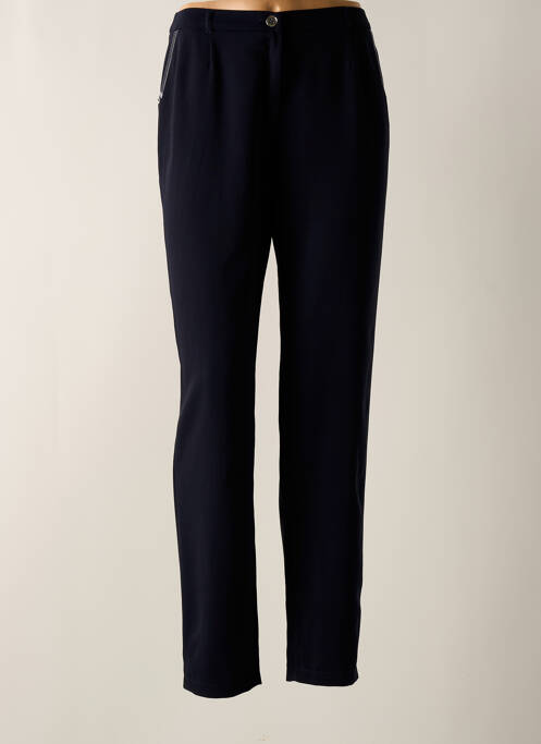 Pantalon droit tissage crêpe taille normale noir CHRISTINE LAURE femme
