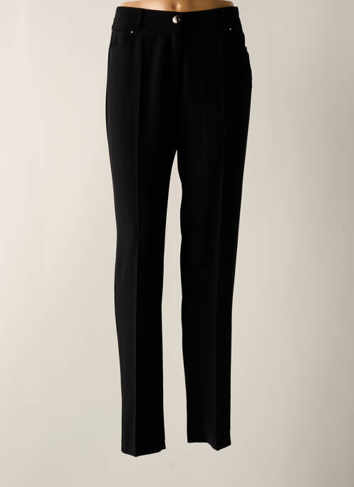 Pantalon droit fermeture zippée sous rabat boutonné noir CHRISTINE LAURE femme