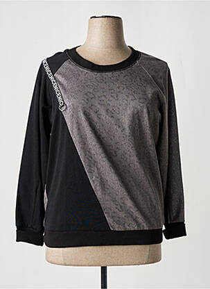 Sweat-shirt sérigraphie floquée manches longues gris FRED SABATIER femme