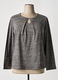 Pull tissage chiné manches longues gris DIVAS femme