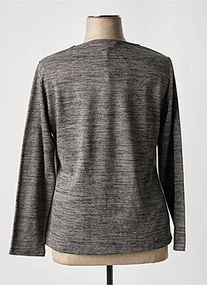 Pull tissage chiné manches longues gris DIVAS femme