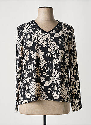 Pull coupe cintrée manches longues noir GRIFFON femme