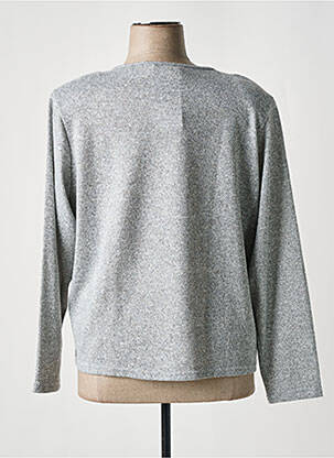 Pull tissage chiné manches longues gris GRIFFON femme