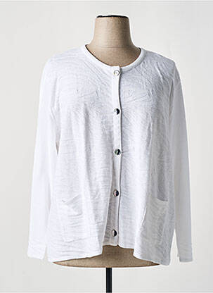 Gilet manches longues fermeture boutonnée sur le devant blanc GRIFFON femme