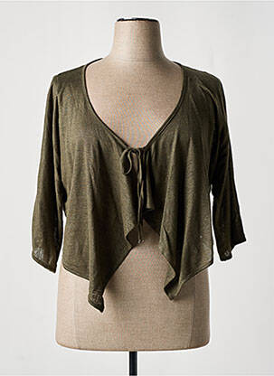 Gilet manches longues manches 3/4 vert MALOKA femme