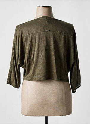 Gilet manches longues manches 3/4 vert MALOKA femme