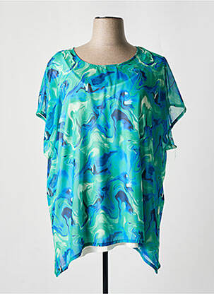 Tunique manches courtes vert LEAH CURVE pour femme