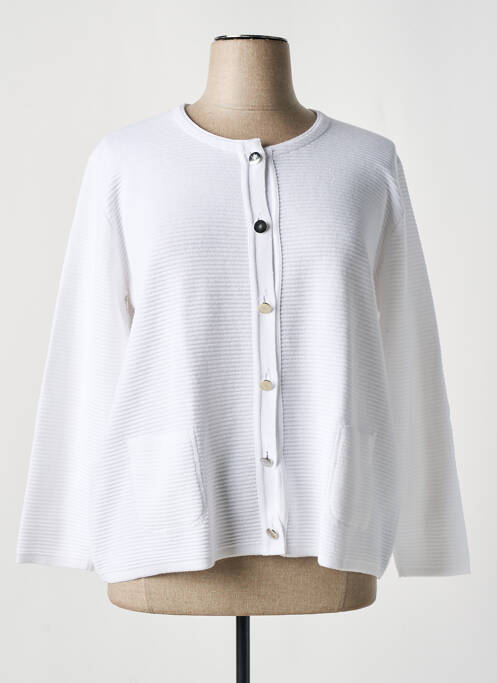 Gilet manches longues fermeture boutonnée sur le devant blanc GRIFFON femme