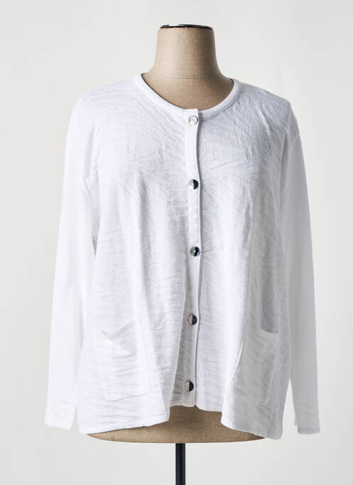 Gilet manches longues fermeture boutonnée sur le devant blanc GRIFFON femme