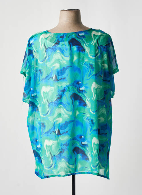 Tunique manches courtes vert LEAH CURVE pour femme