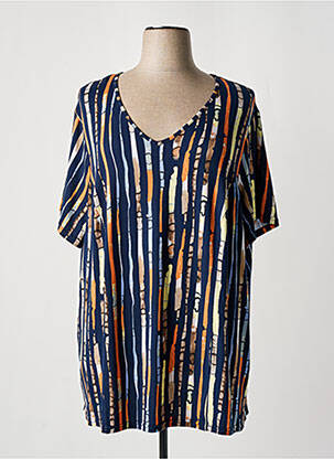 T-shirt coupe droite manches courtes bleu GUY DUBOUIS femme
