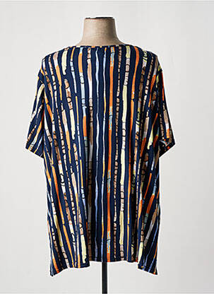 T-shirt coupe droite manches courtes bleu GUY DUBOUIS femme