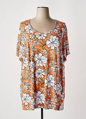 T-shirt coupe droite manches courtes orange GUY DUBOUIS femme