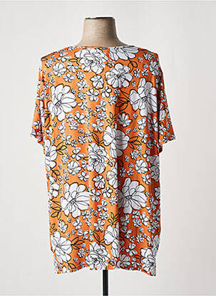 T-shirt coupe droite manches courtes orange GUY DUBOUIS femme