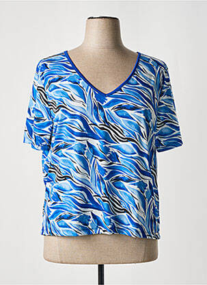 T-shirt imprimé fantaisie manches courtes bleu PAUL BRIAL femme