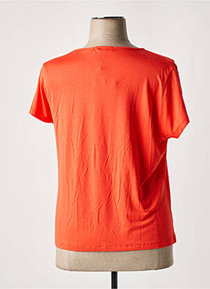 T-shirt sérigraphie avec strass manches courtes orange PAUL BRIAL femme