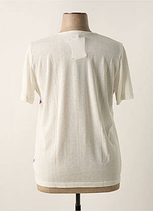 Pull col v manches courtes blanc SAINT CHARLES femme