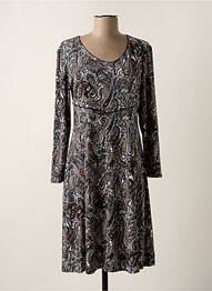 Robe mi-longue manches longues manches longues bleu GEVANA femme