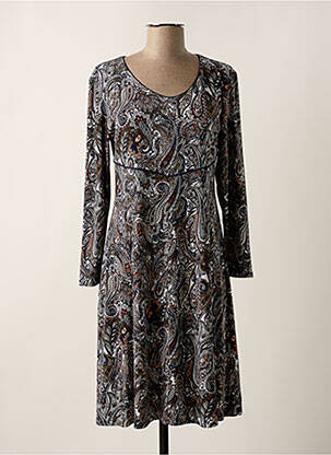 Robe mi-longue manches longues manches longues bleu GEVANA femme