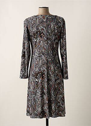 Robe mi-longue manches longues manches longues bleu GEVANA femme