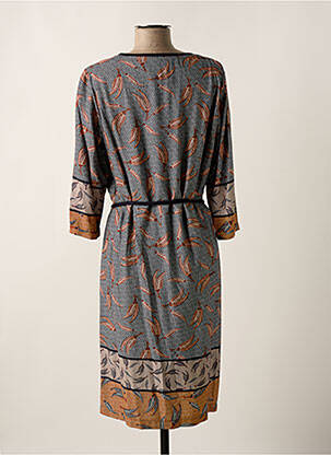 Robe mi-longue manches 3/4 manches 3/4 bleu GRIFFON femme