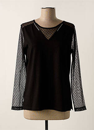 Top tissage jersey manches longues noir GUY DUBOUIS femme