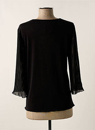 Top coupe cintrée manches 3/4 noir GRIFFON femme