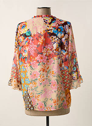 Blouse légère et transparente manches 3/4 rose GRIFFON femme