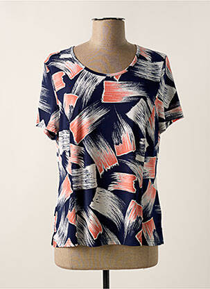 Top stretch manches courtes bleu GUY DUBOUIS femme
