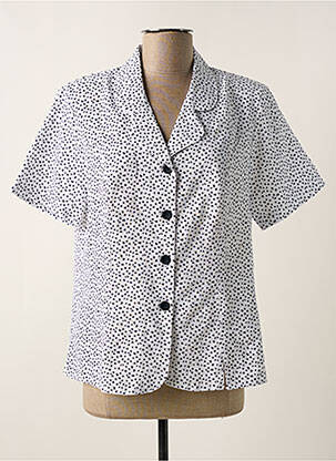 Chemisier coupe cintrée manches courtes blanc GRIFFON femme