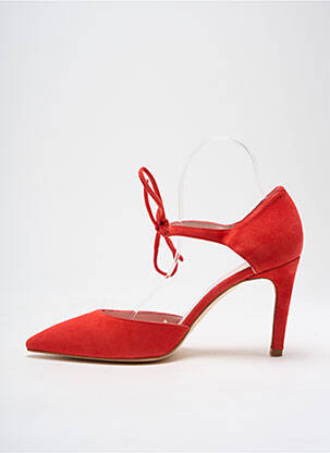 Escarpins nubuck talon de 7 à 9cm rouge PEPE CASTELL femme