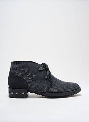 Bottines/boots tissage satiné talon plat jusqu'à 3cm noir MAM'ZELLE femme