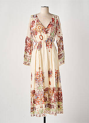 Robe longue manches longues manches longues beige ALTAMIRA femme