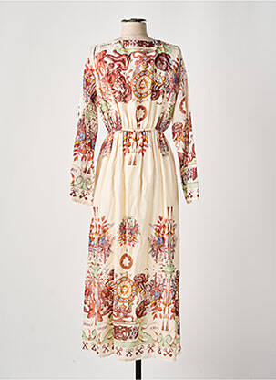 Robe longue manches longues manches longues beige ALTAMIRA femme
