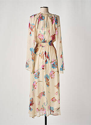 Robe longue manches longues manches longues beige ANGELA DAVIS femme