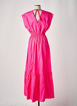 Robe longue manches courtes manches courtes rose ANGELA DAVIS femme