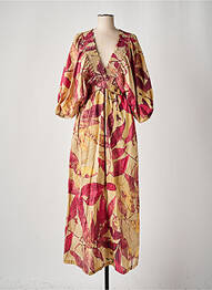 Robe longue manches longues manches longues beige ANGELA DAVIS femme