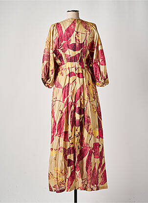 Robe longue manches longues manches longues beige ANGELA DAVIS femme