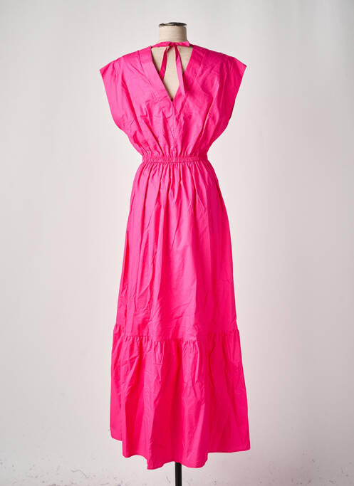 Robe longue manches courtes manches courtes rose ANGELA DAVIS femme
